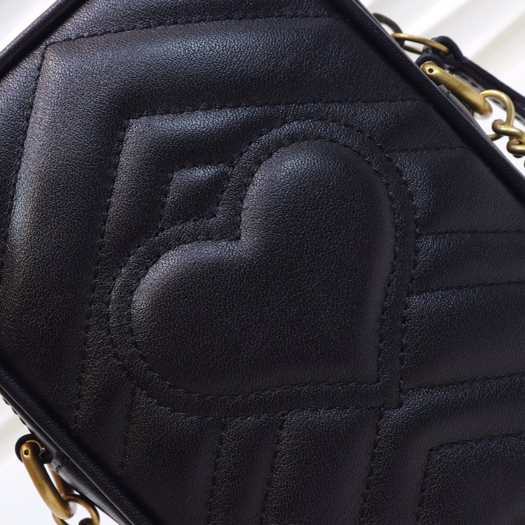 Gucci Gg Marmont Mini Bag Black Leather