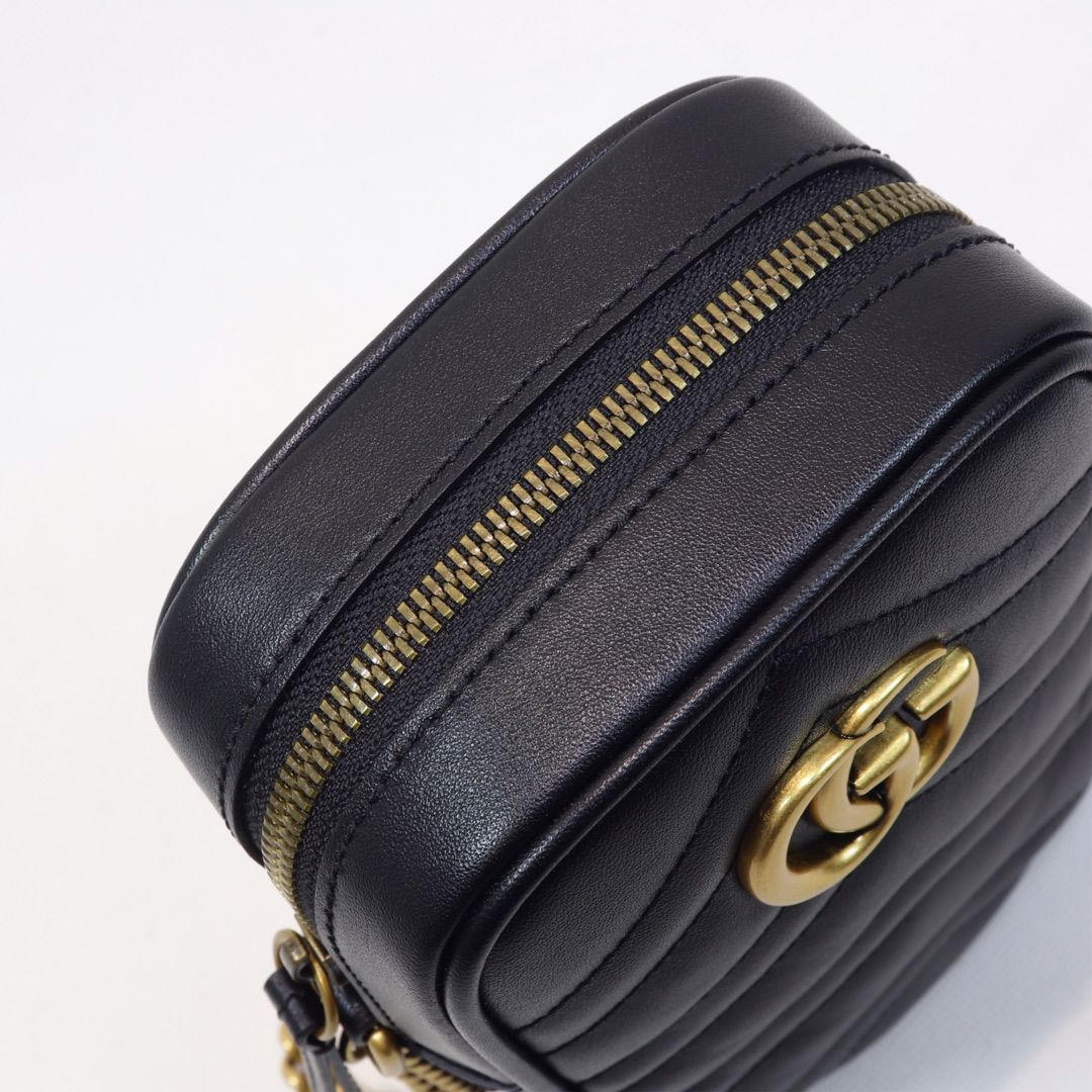 Gucci Gg Marmont Mini Bag Black Leather