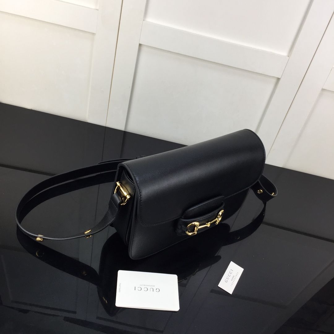 Gucci Horsebit 1955 Shoulder Bag Black Leather