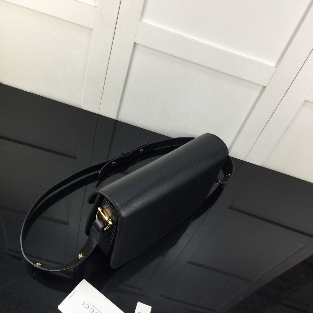 Gucci Horsebit 1955 Shoulder Bag Black Leather