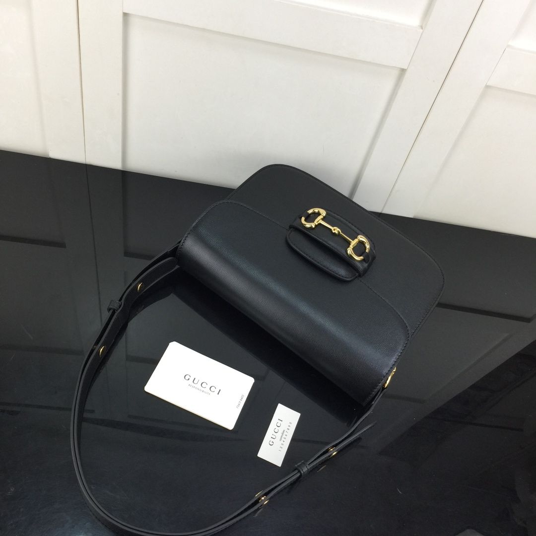 Gucci Horsebit 1955 Shoulder Bag Black Leather