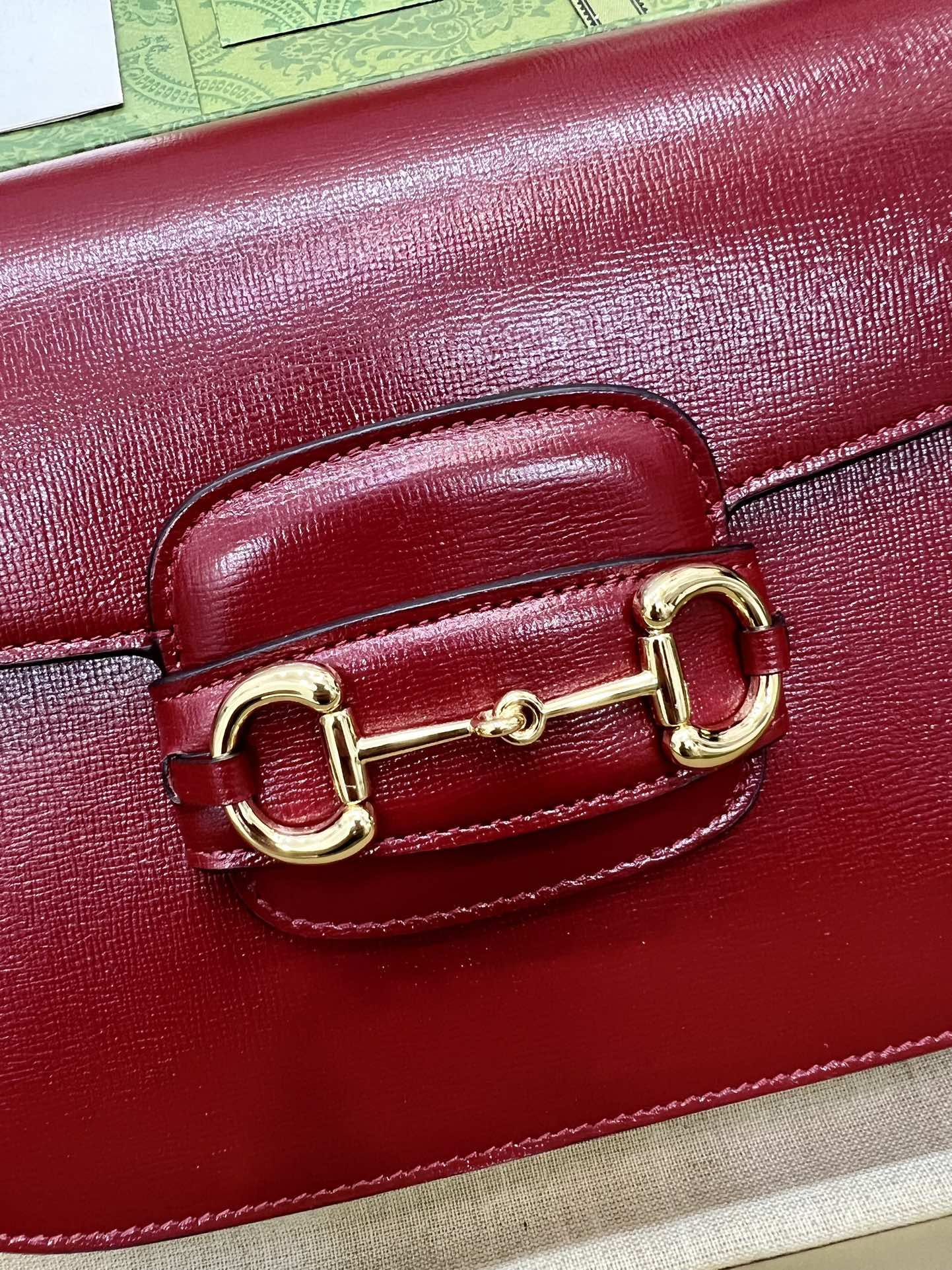 Gucci Horsebit 1955 Shoulder Bag Red Leather