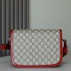 Gucci Horsebit 1955 Shoulder Bag Gg Supreme/Red