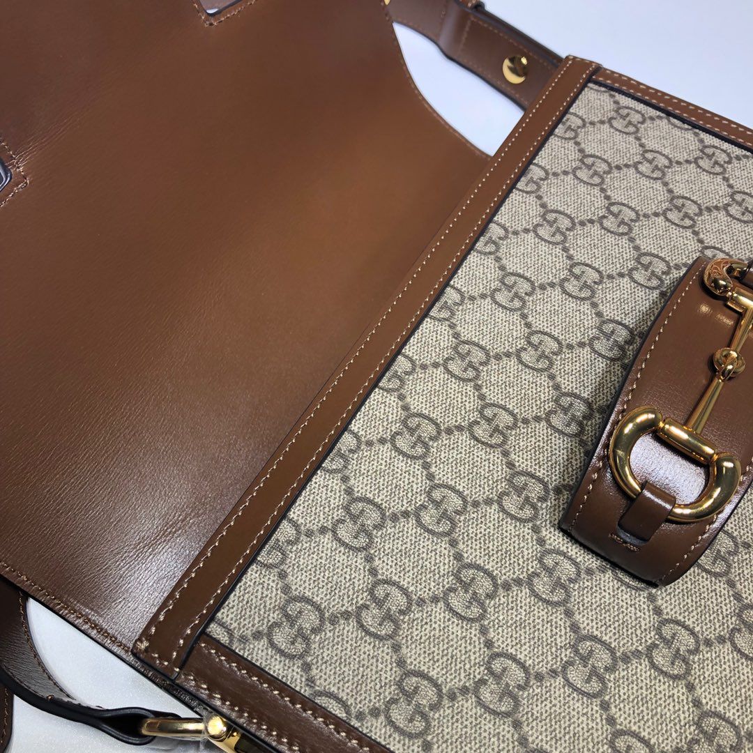 Gucci Horsebit 1955 Shoulder Bag Gg Supreme/Brown