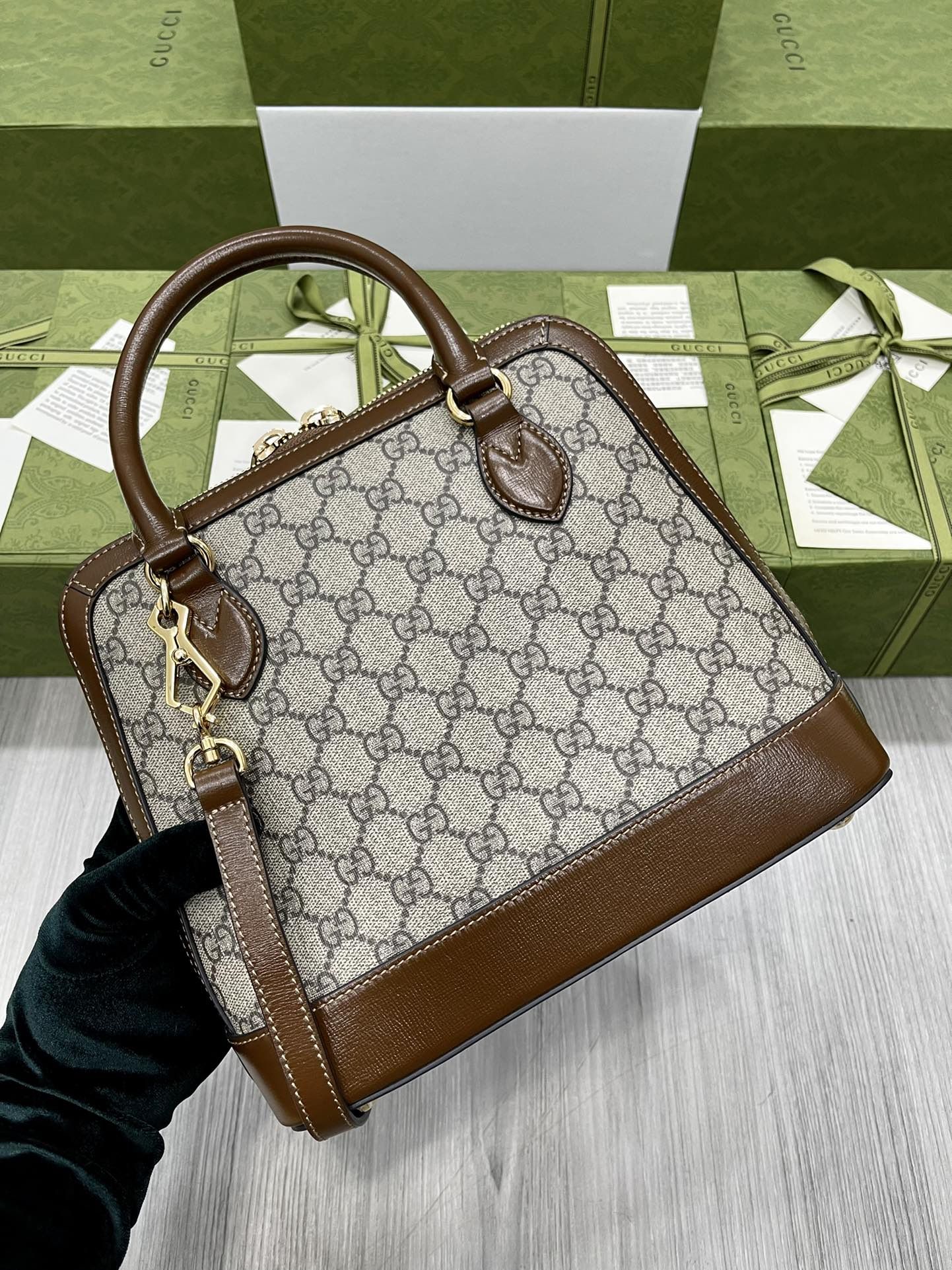 Gucci Horsebit 1955 Small Top Handle Bag Gg Supreme