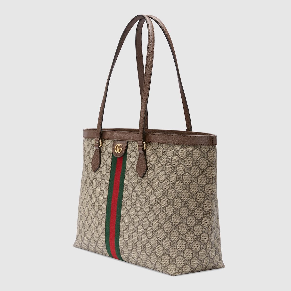 Gucci Ophidia Gg Medium Tote Beige And Ebony