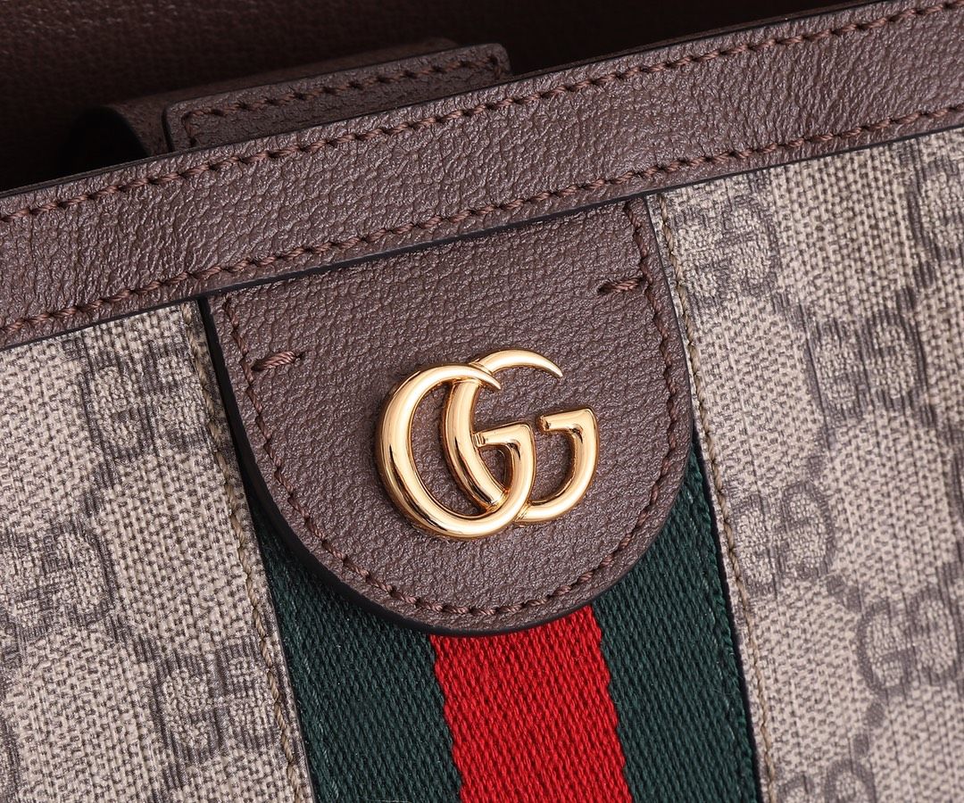 Gucci Ophidia Gg Medium Tote Beige And Ebony