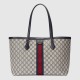 Gucci Ophidia Gg Medium Tote Beige And Blue Supreme