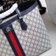 Gucci Ophidia Gg Medium Tote Beige And Blue Supreme