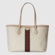 Gucci Ophidia Gg Medium Tote Beige And White Canvas