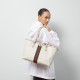 Gucci Ophidia Gg Medium Tote Beige And White Canvas