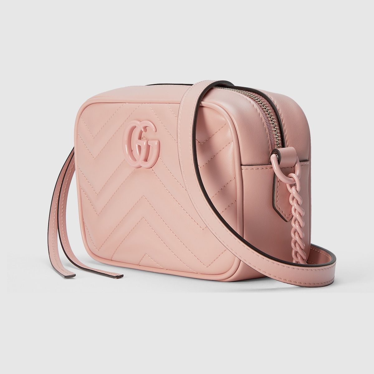 Gucci Gg Marmont Mini Shoulder Bag Light Pink Leather