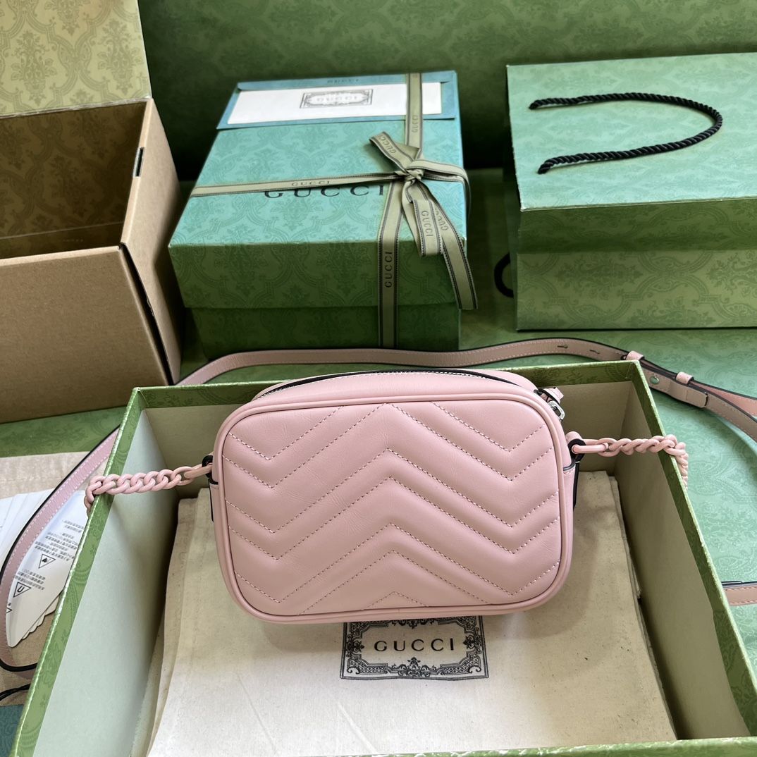 Gucci Gg Marmont Mini Shoulder Bag Light Pink Leather