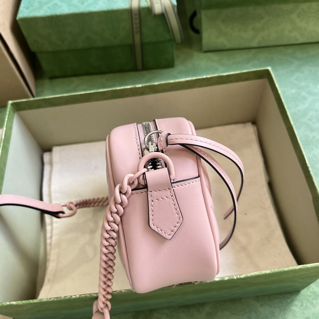 Gucci Gg Marmont Mini Shoulder Bag Light Pink Leather