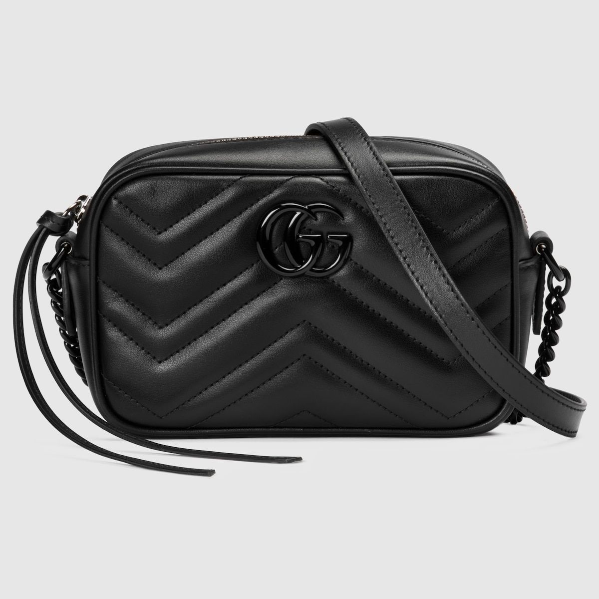 Gucci Gg Marmont Mini Shoulder Bag Black Leather