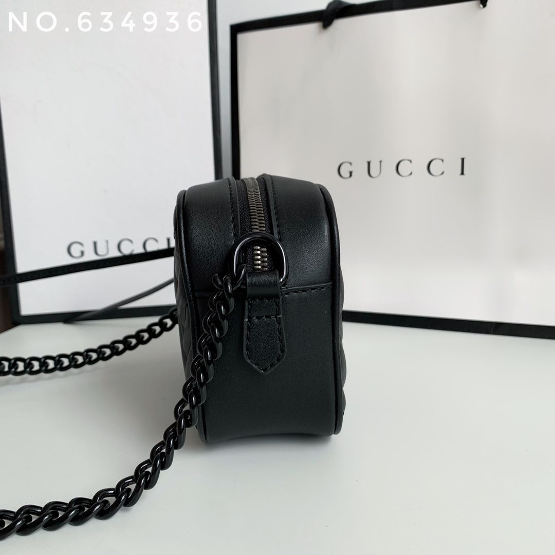 Gucci Gg Marmont Mini Shoulder Bag Black Leather