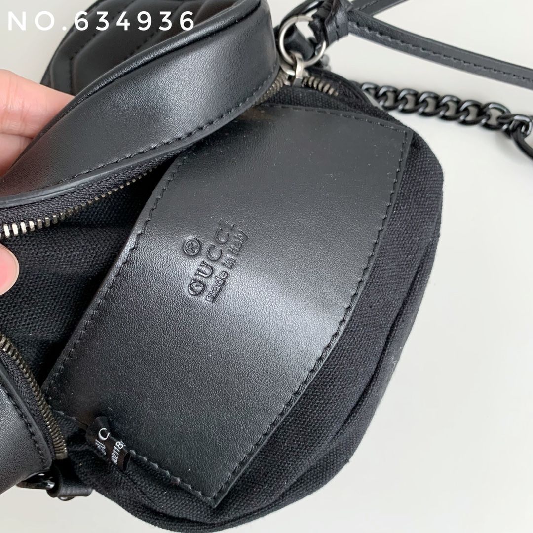 Gucci Gg Marmont Mini Shoulder Bag Black Leather