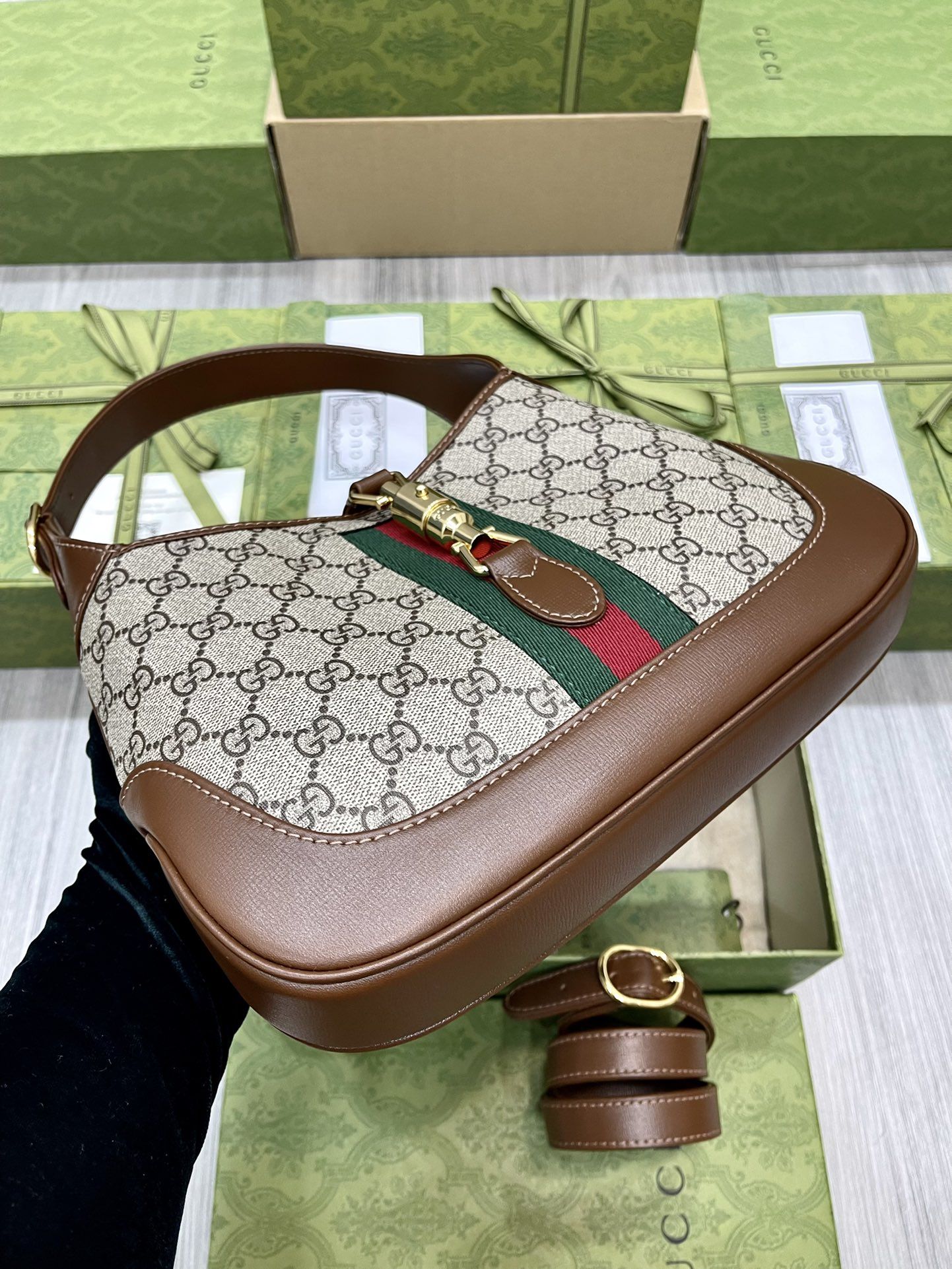 Gucci Jackie 1961 Small Shoulder Bag Gg Supreme Canvas