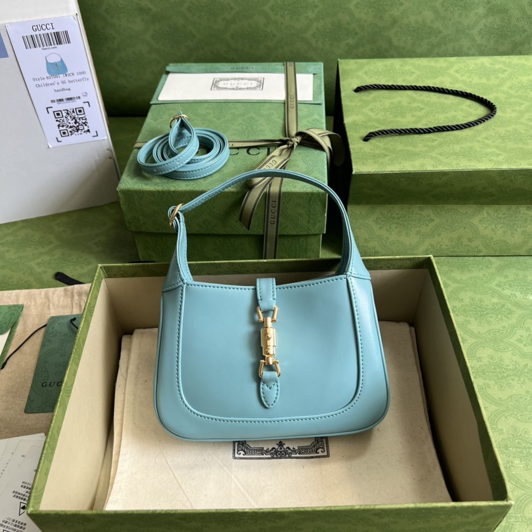 Gucci Jackie 1961 Mini Shoulder Bag Light Blue Leather