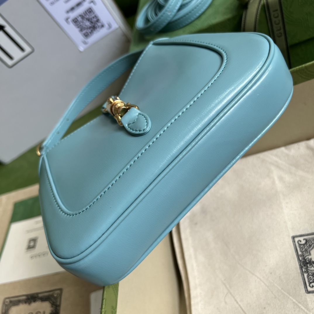 Gucci Jackie 1961 Mini Shoulder Bag Light Blue Leather