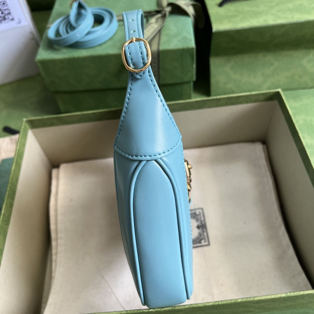 Gucci Jackie 1961 Mini Shoulder Bag Light Blue Leather