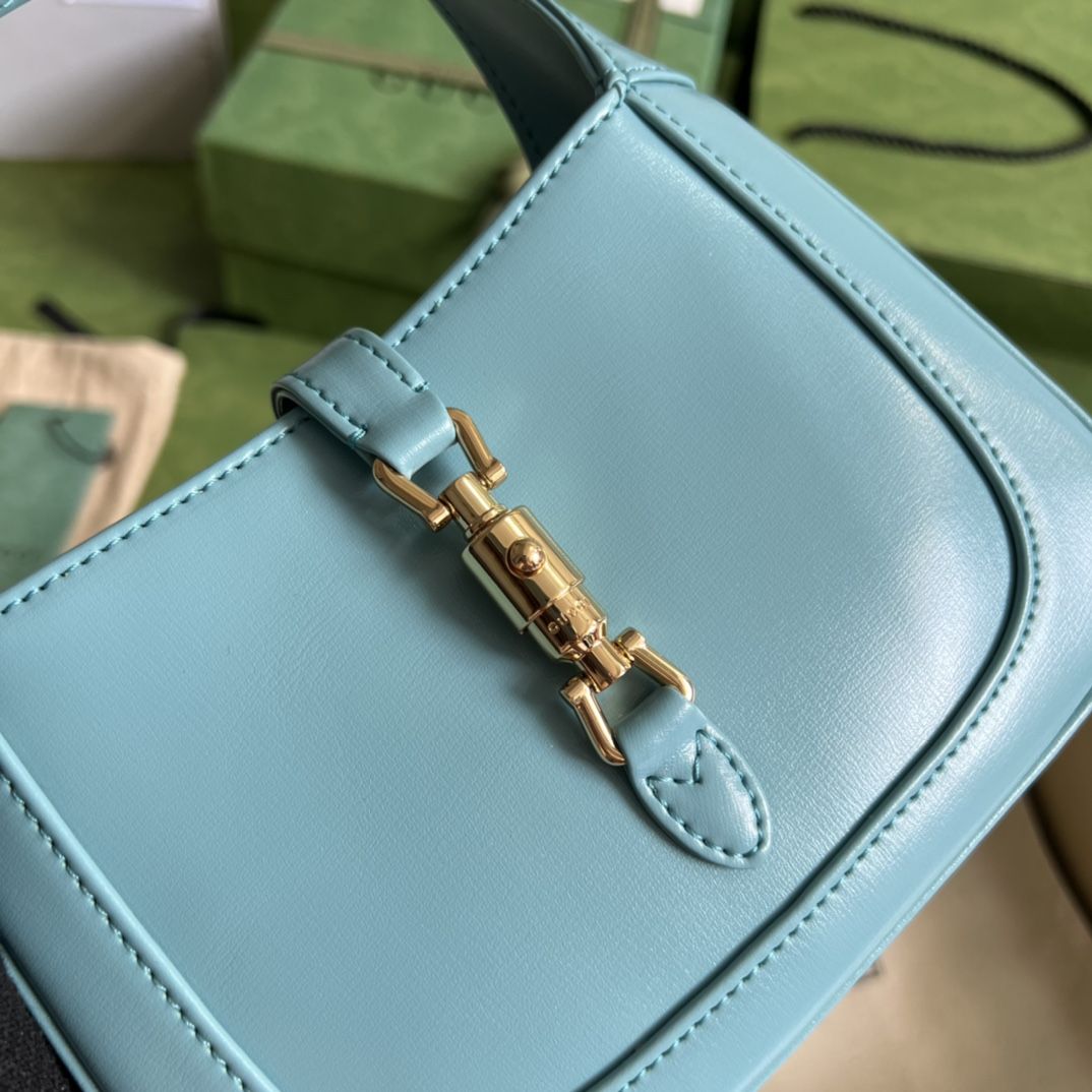 Gucci Jackie 1961 Mini Shoulder Bag Light Blue Leather