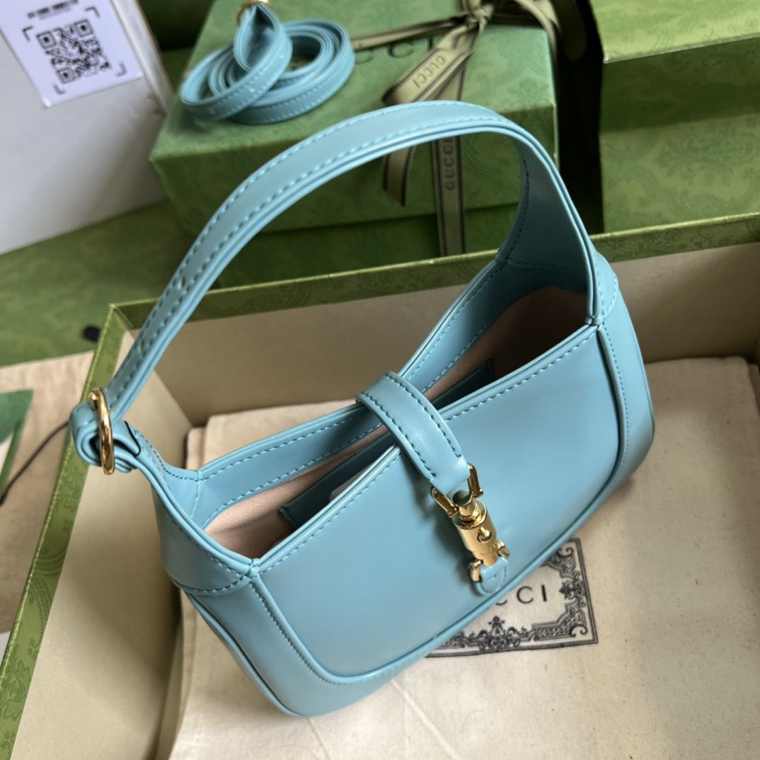 Gucci Jackie 1961 Mini Shoulder Bag Light Blue Leather