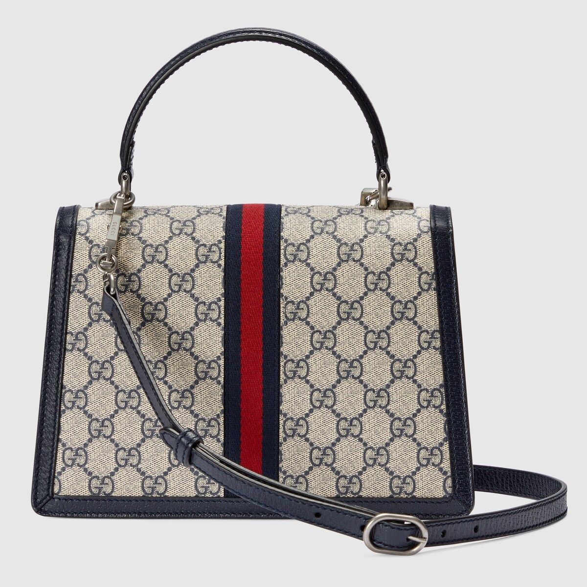 Gucci Ophidia Gg Small Top Handle Bag Beige And Blue Supreme