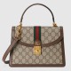 Gucci Ophidia Gg Small Top Handle Bag Beige And Ebony Gg Supreme