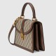 Gucci Ophidia Gg Small Top Handle Bag Beige And Ebony Gg Supreme