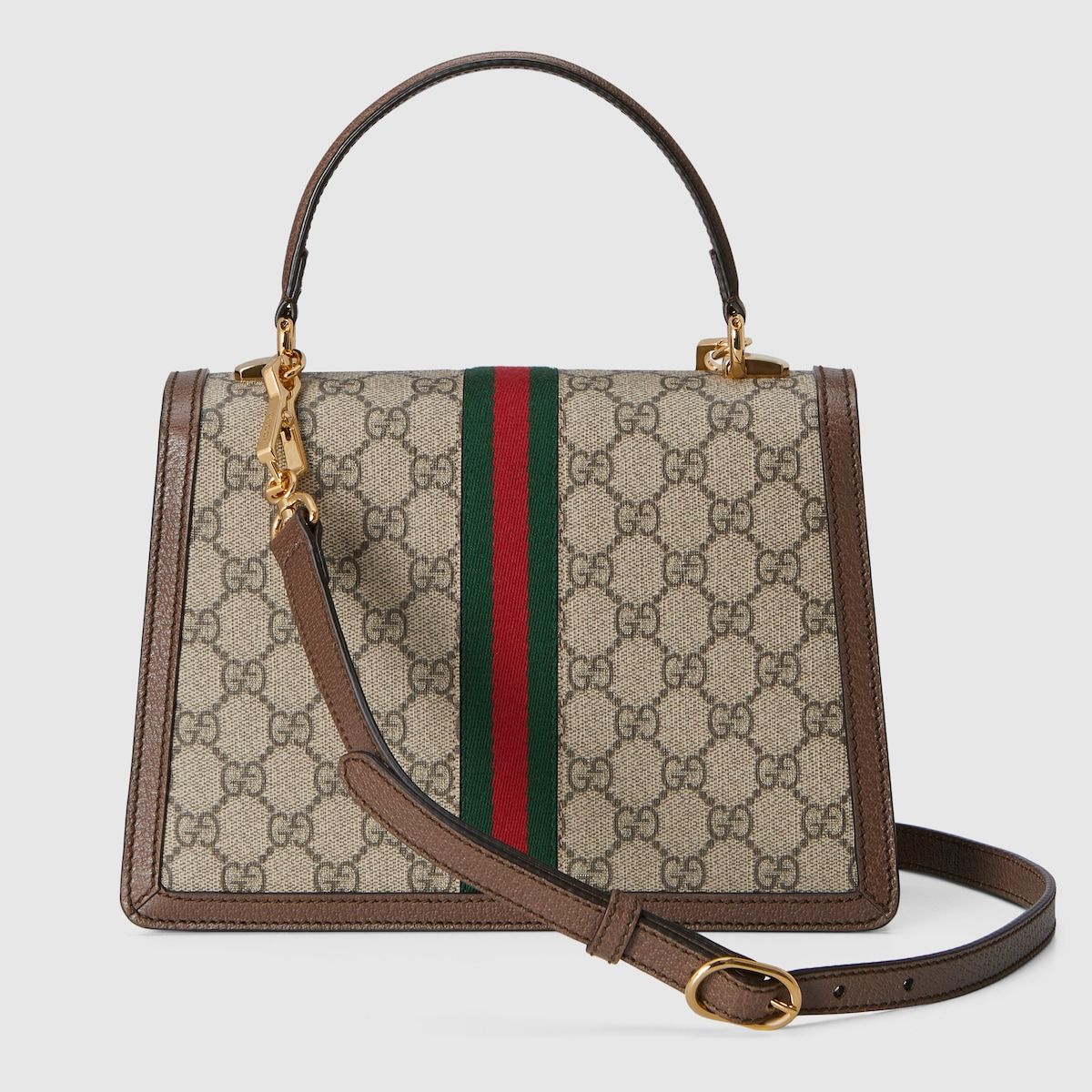 Gucci Ophidia Gg Small Top Handle Bag Beige And Ebony Gg Supreme