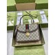 Gucci Ophidia Gg Small Top Handle Bag Beige And Ebony Gg Supreme