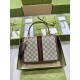 Gucci Ophidia Gg Small Top Handle Bag Beige And Ebony Gg Supreme