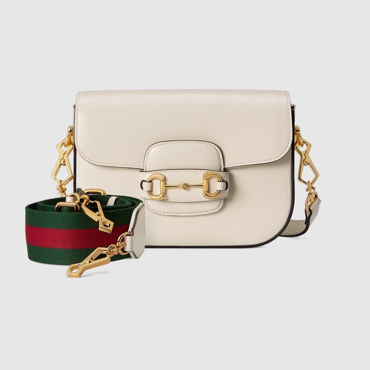 Gucci Horsebit 1955 Mini Bag White Leather