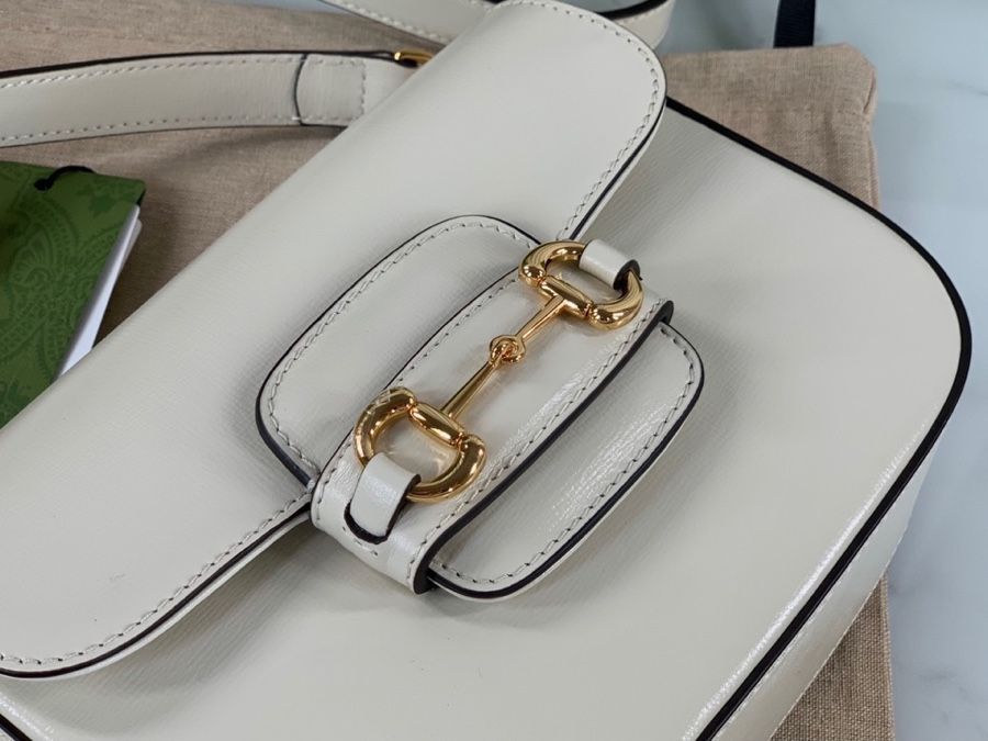 Gucci Horsebit 1955 Mini Bag White Leather