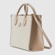 Gucci Small Tote Bag With Interlocking G Beige And White Gg Supreme