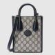 Gucci Mini Tote Bag With Interlocking G Beige And Blue Gg Supreme