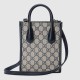 Gucci Mini Tote Bag With Interlocking G Beige And Blue Gg Supreme