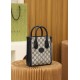 Gucci Mini Tote Bag With Interlocking G Beige And Blue Gg Supreme