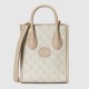 Gucci Mini Tote Bag With Interlocking G Beige And White Gg Supreme