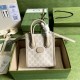 Gucci Mini Tote Bag With Interlocking G Beige And White Gg Supreme