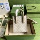 Gucci Mini Tote Bag With Interlocking G Beige And White Gg Supreme