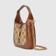 Gucci Jackie 1961 Crystal Gg Mini Shoulder Bag Camel And Ebony Canvas