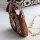 Gucci Jackie 1961 Crystal Gg Mini Shoulder Bag Camel And Ebony Canvas