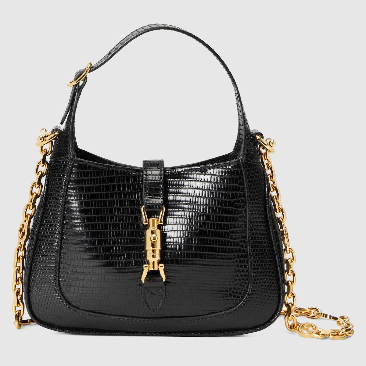 Gucci Jackie 1961 Lizard Mini Bag Black