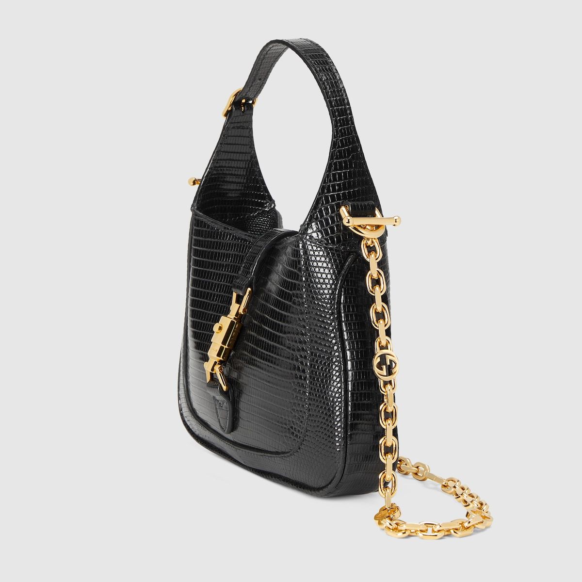 Gucci Jackie 1961 Lizard Mini Bag Black