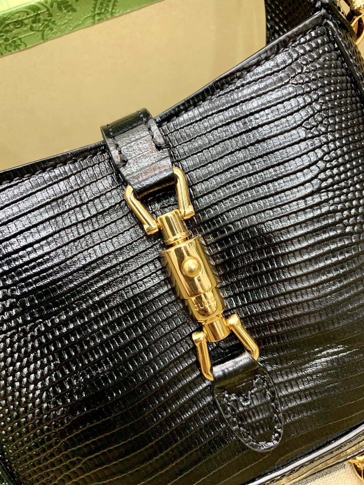 Gucci Jackie 1961 Lizard Mini Bag Black