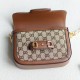 Gucci Horsebit 1955 Gg Mini Bag Camel And Ebony Canvas