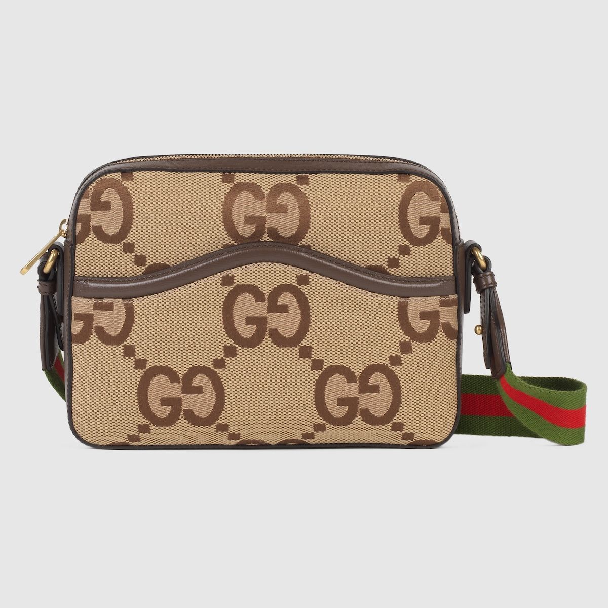 Gucci Jumbo Gg Messenger Bag Camel And Ebony Gg Canvas