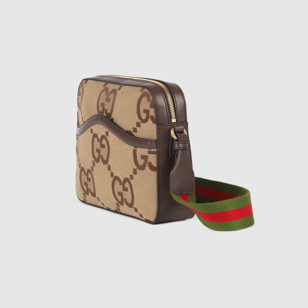 Gucci Jumbo Gg Messenger Bag Camel And Ebony Gg Canvas